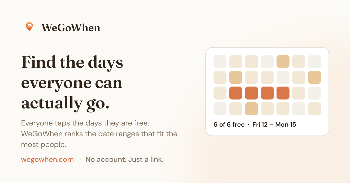Screenshot of WeGoWhen website